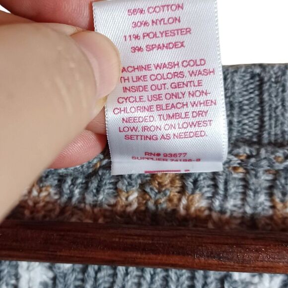 North Pole Men's XXL Gray Nordic V-Neck Fair Isle Heavyweight Heritage Sweater - Picture 9 of 9